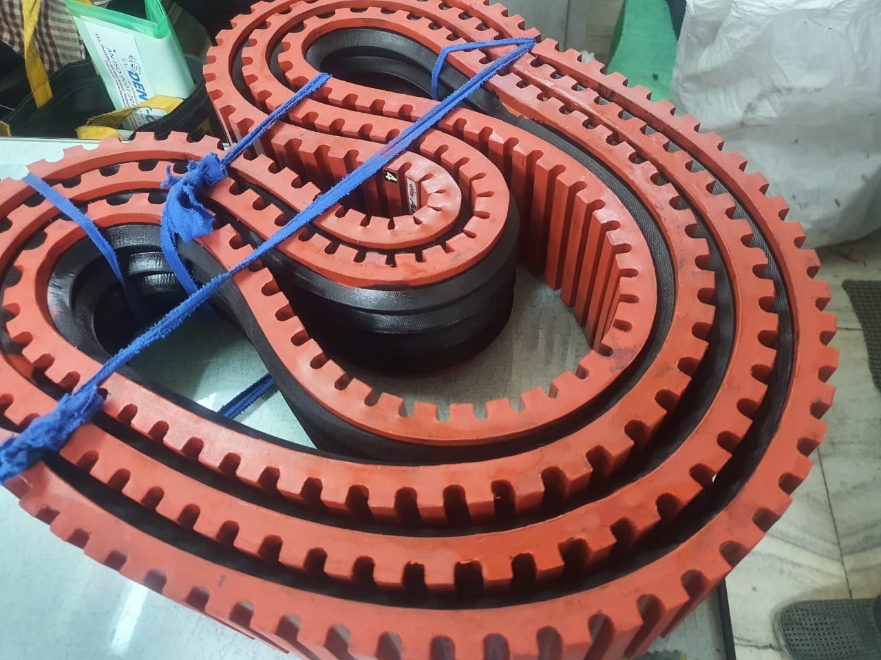 Take Up Belt curve teeth bottom ribs